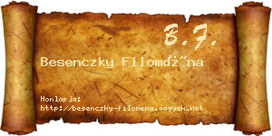 Besenczky Filoména névjegykártya